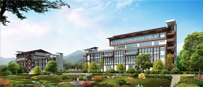 赤水市中等职业学校晨光普照的校门