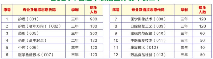 广东省湛江卫生学校专业